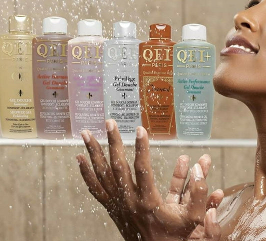 1Pack QEI+PARIS Exfoliating Clarifying Shower Gel with carrot oil 1000ML