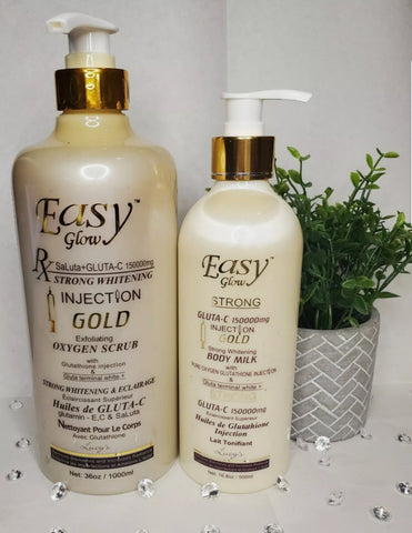 Easy Glow Strong Gluta C inj strong brightening lotion 500ml plus The Shower Gel 1000ml