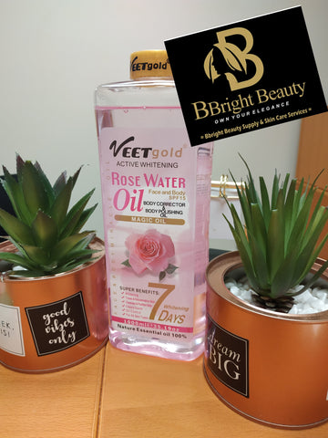 Veet gold Active Brightening Rose Water Face and Body Magic Oil with spf 15 1000ml