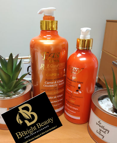 Easy glow Super Brightening toning milk 500ml  + Shower bath 1000ml