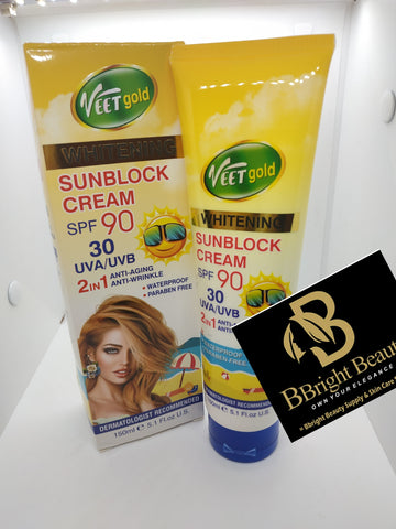 Veet gold sunblock SPF 90 2 in 1 Anti aging/antiwrinkles 5.1oz