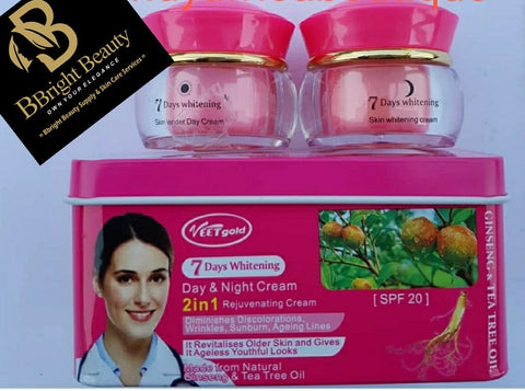 Veet Gold 7 Days Brightening Day and Night 2 in 1 Rejuvenating face cream with Ginseng &Tea tree oil with Spf 20