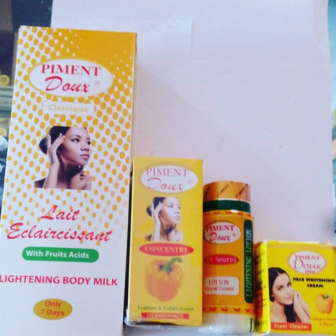 Piment doux lightening body milk lotion set.....lotion,serum,face cream