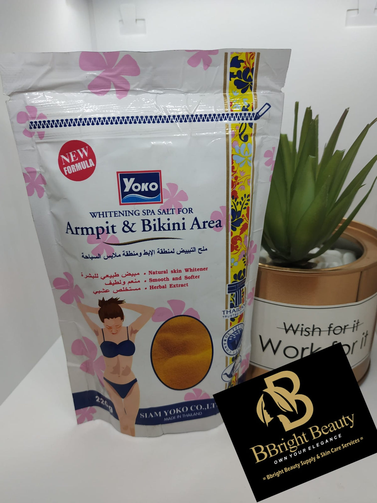 Yoko Lightening Spa Salt For Armpit & Bikini Area 220g. Natural Whitener