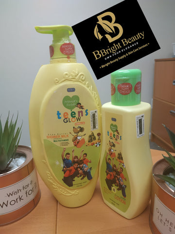 Eden Mama Super Teens Glow Lotion 450ml + Shower bath with multivitamins 1000ml