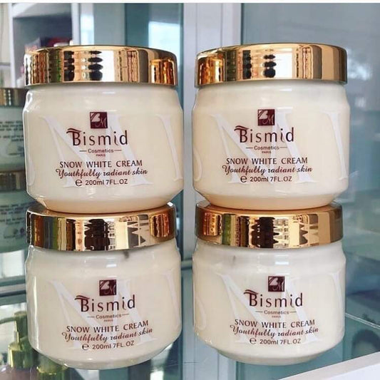 1 Piece Bismid Cosmetics Paris Snow White Cream Youthful and Radiant Skin 200ml