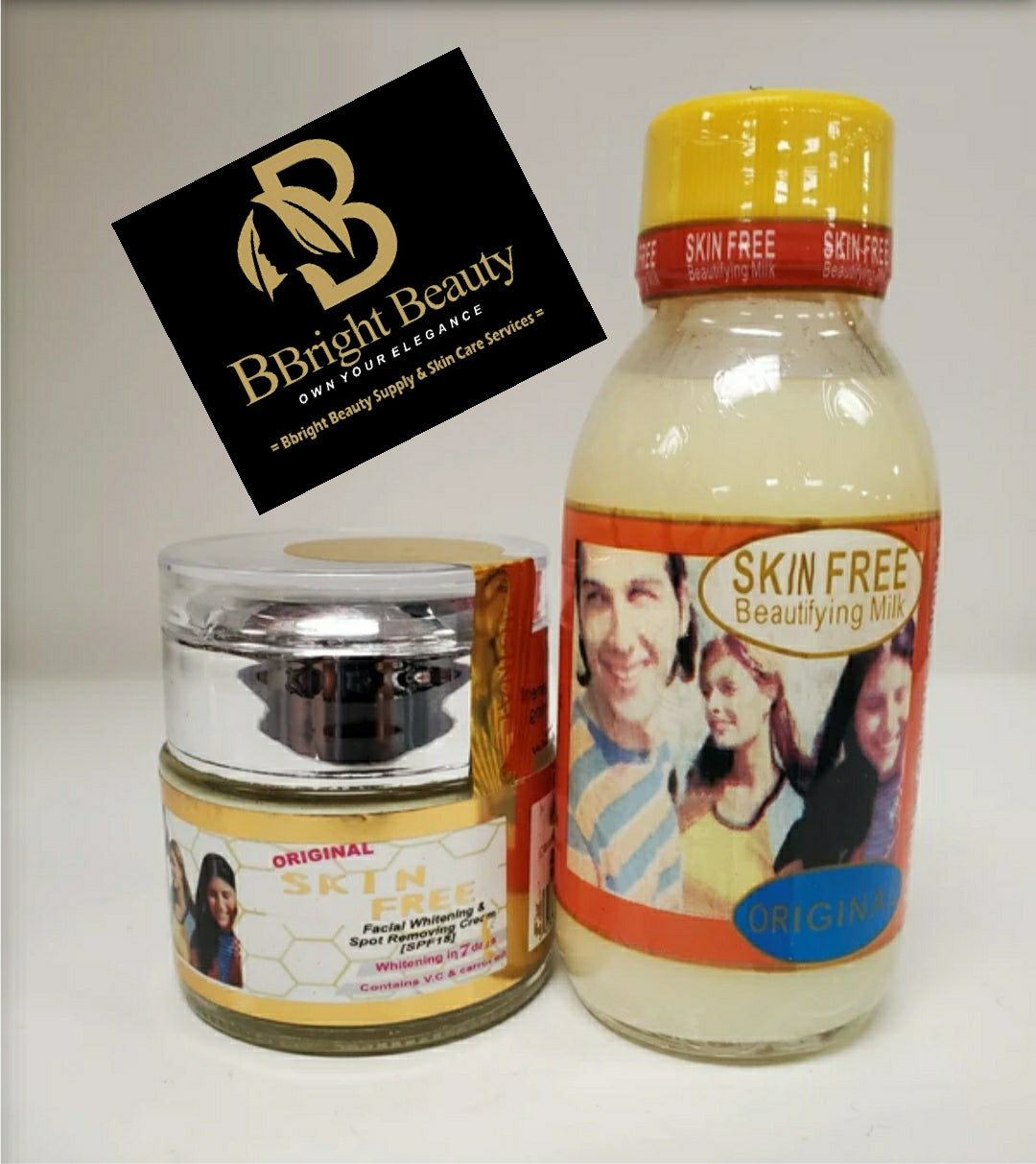 Skin Free Beaurifying Milk +Skin Free Facial Brightening cream