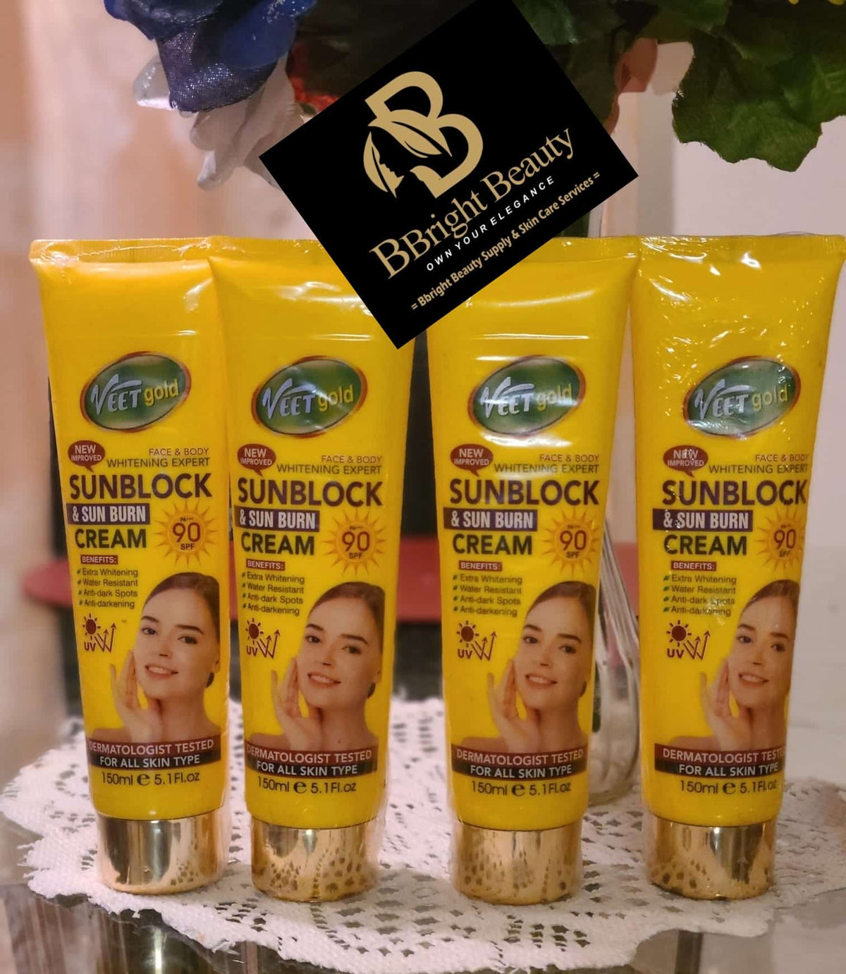 New Improved Veet Gold Face & Body Brightening Sunblock