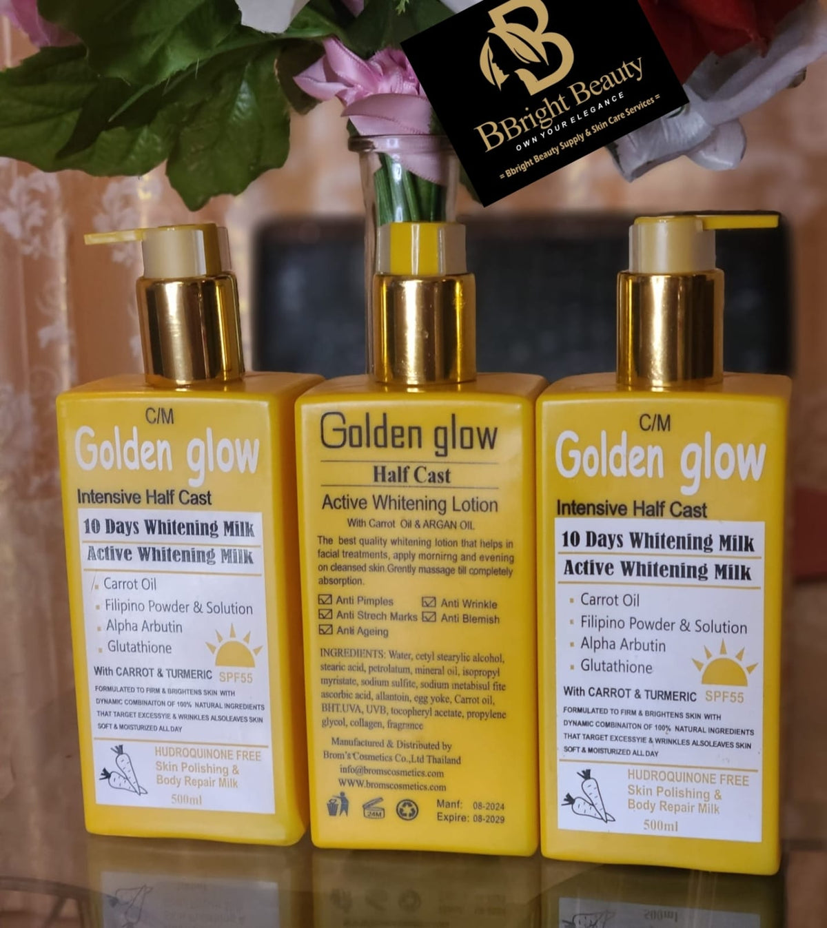 Golden Glow 10 Days Brightening Lotion With Carrot & Tumeric plus SPF 55 500ml