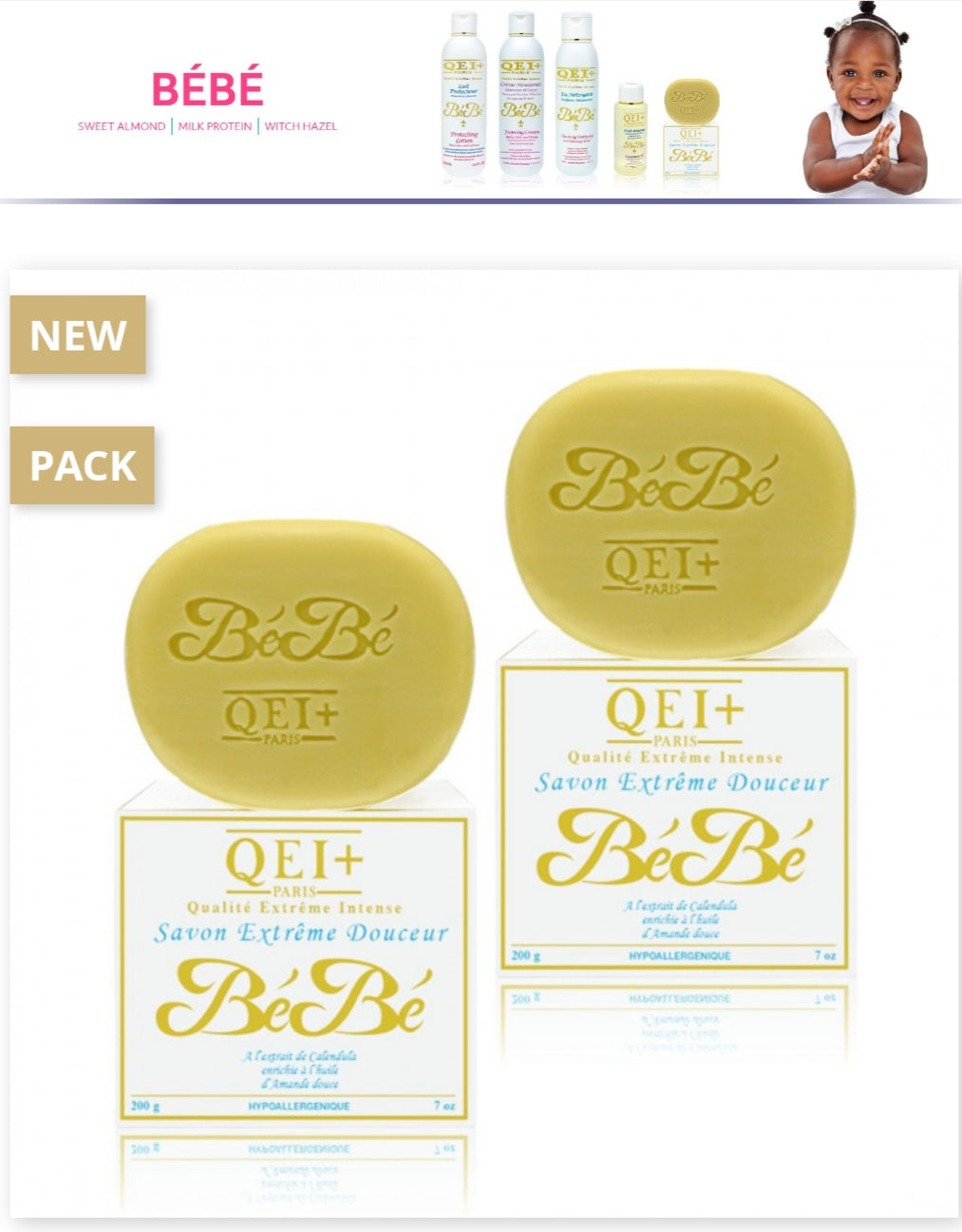 1 pack QEI+Paris kids soap 200g