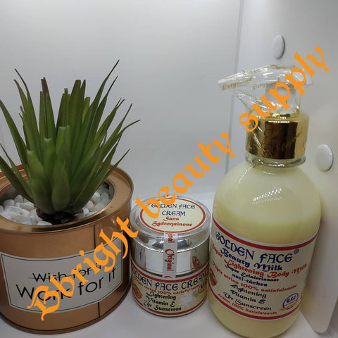 Golden Face Beauty Milk Super lightening body milk + Golden face cream
