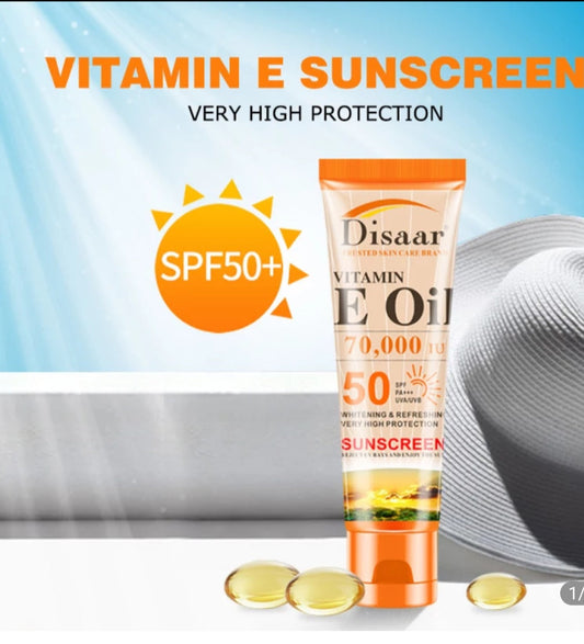 Vitamin E oil SPF 50+ lightening and refreshing high sunscreen protection 50g