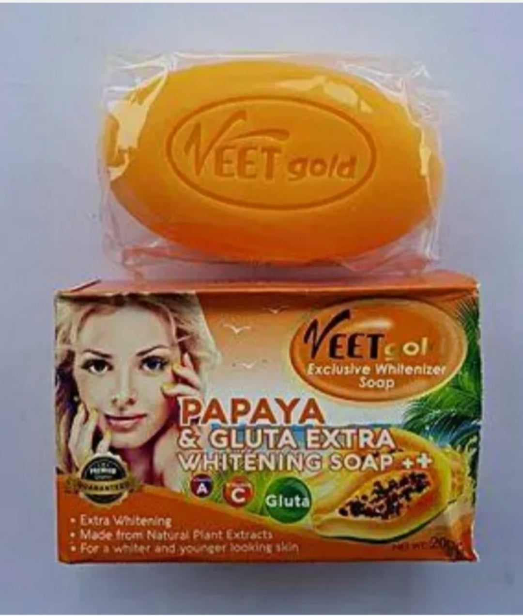 Veet Gold  Exclusive Brightening Papaya & Gluta Extra Brightening Soap
