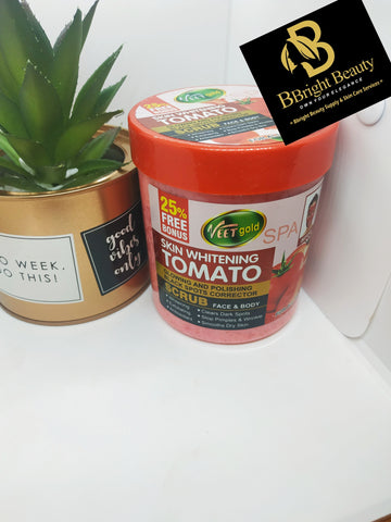 Veet Gold Skin Brightening Tomato Glowing, Polishing,Black Spot Corrector Body Scrub 500ml