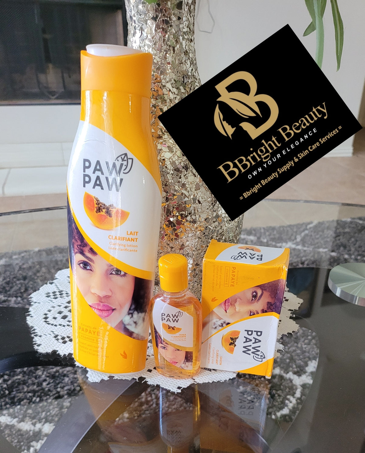 Pawpaw Lait Clarifiant Lightening Lotion 500ML Set(Lotion,Oil,Soap)