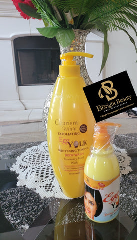 Clearism white egg yolk exfoliating brightening toning shower bath 1000ml + toning fade cream 250ml