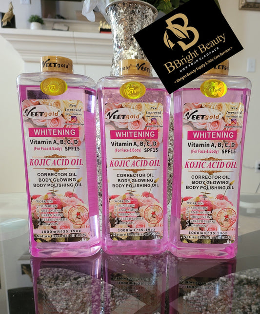 Veet gold brightening corrector oil with kojic acid oil 1000ml(Price is for one)