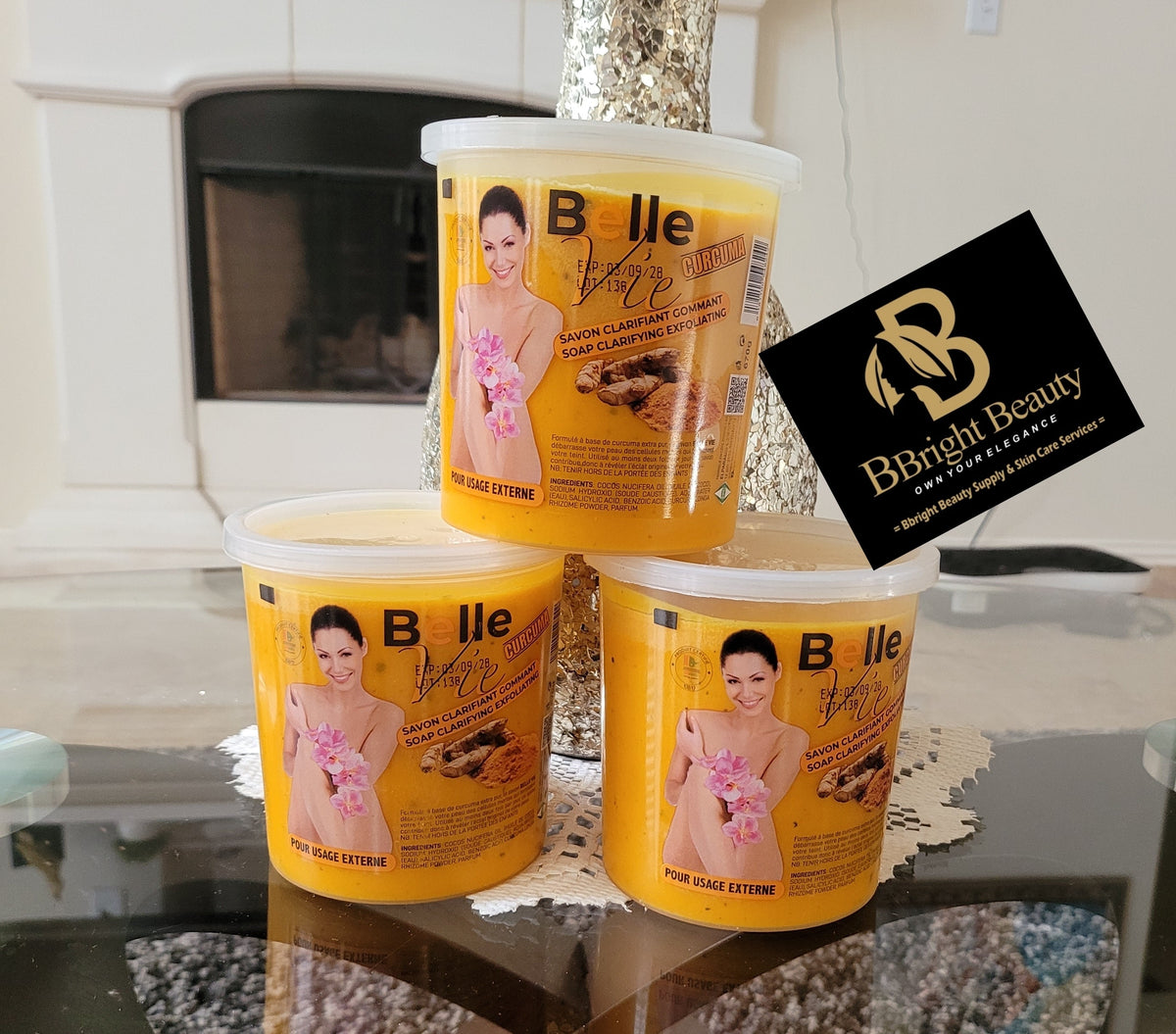 Belle Vie Rich Turmeric Clarifying &Exfoliating Soap 670g(Price is for one Jar)