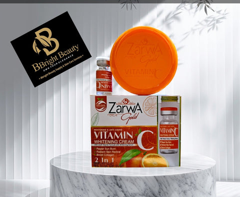 Zarwa Gold Vitamin C Brightening Face cream + Multi Vitamin Formula and Serum