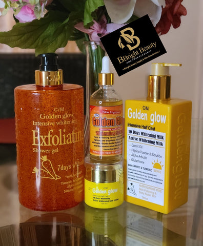 Golden Glow Intensive HC Body Lotion Full Set (Lotion,oil,face cream,Shower bath)