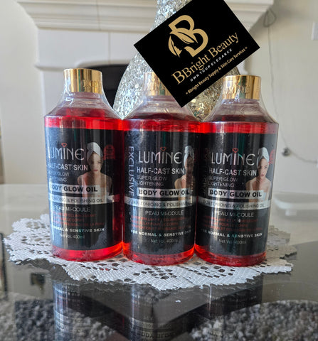 Lumine Half Cast Skin Super Glow Lightening Body Oil 400ml(Price is for one)