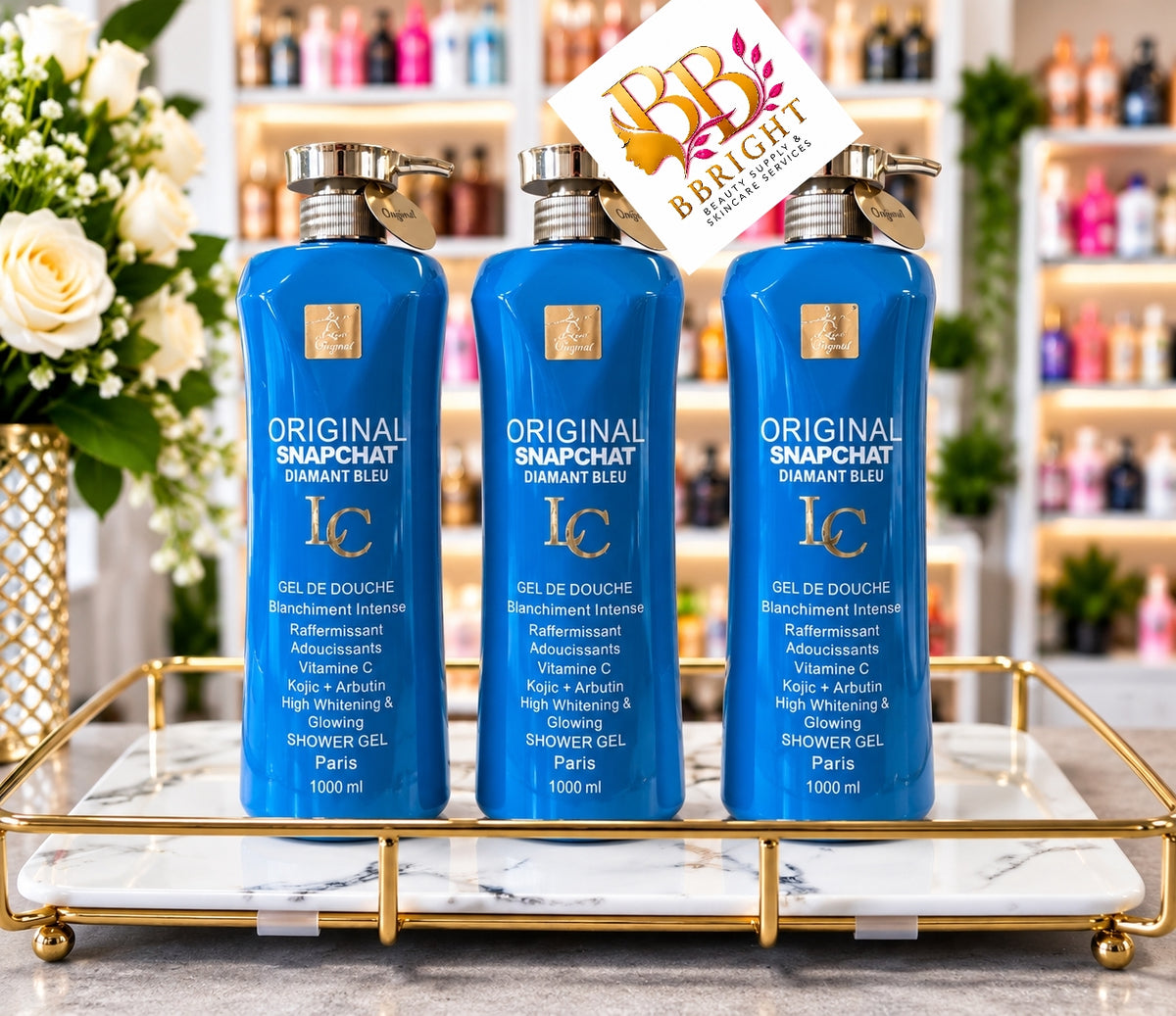 Lait Snapchat Diamant Bleu Shower Bath 1000ml (Price is for one piece)