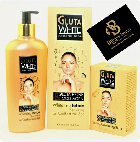 Gluta White Age Defying Brightening Lotion 250ml+Soap 190g