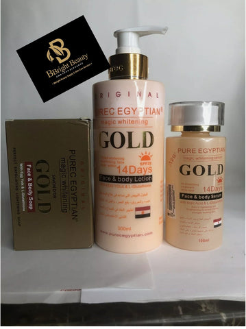 Pure Egyptian Magic Lightening Gold lotion set(Lotion,soap,serum)