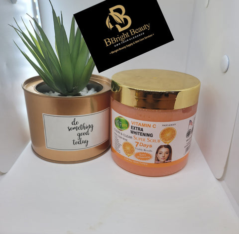 Veet Gold Vitamin C Extra Lightening Body and Face Super Scrub 7 Days Visible Result 500g