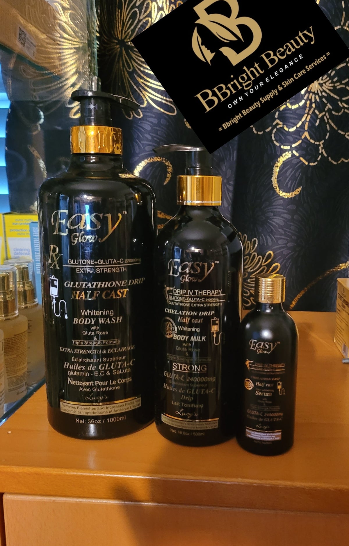Easy Glow Glutathione extra Strength Half Cast Brightening Body Milk lotion set