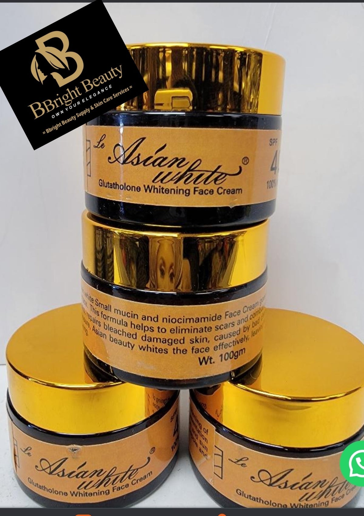 Asian White Glutathione Brightening Face Cream 100gm