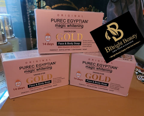 Pure Egyptian Magic Brightening Gold with Vitamin C& Tumeric Face and Body Soap 160g(1pc only)