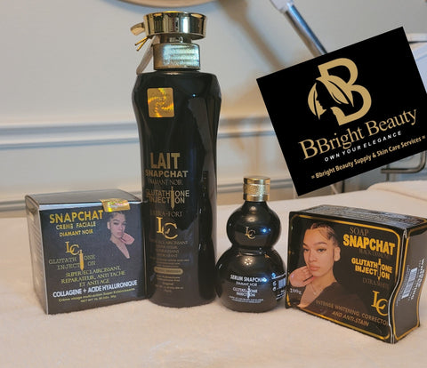 Lait snapchat Black Diamond full Set. Lotion,soap, Serum & Face Cream