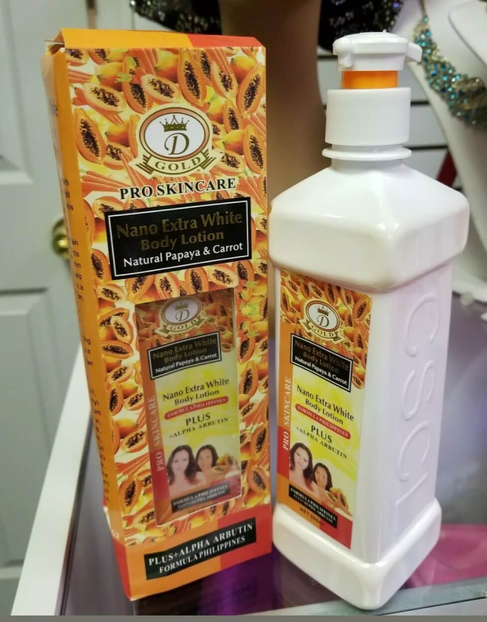Nano Extra White Body Lotion with Natural Papaya & Carrot 500ml