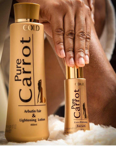 Pure carrot Gold Arbutin Fair & Lightening Lotion Plus the Serum