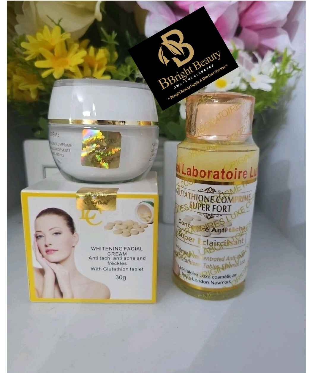 Glutathione Comprime Super Fort Face Cream And Serum